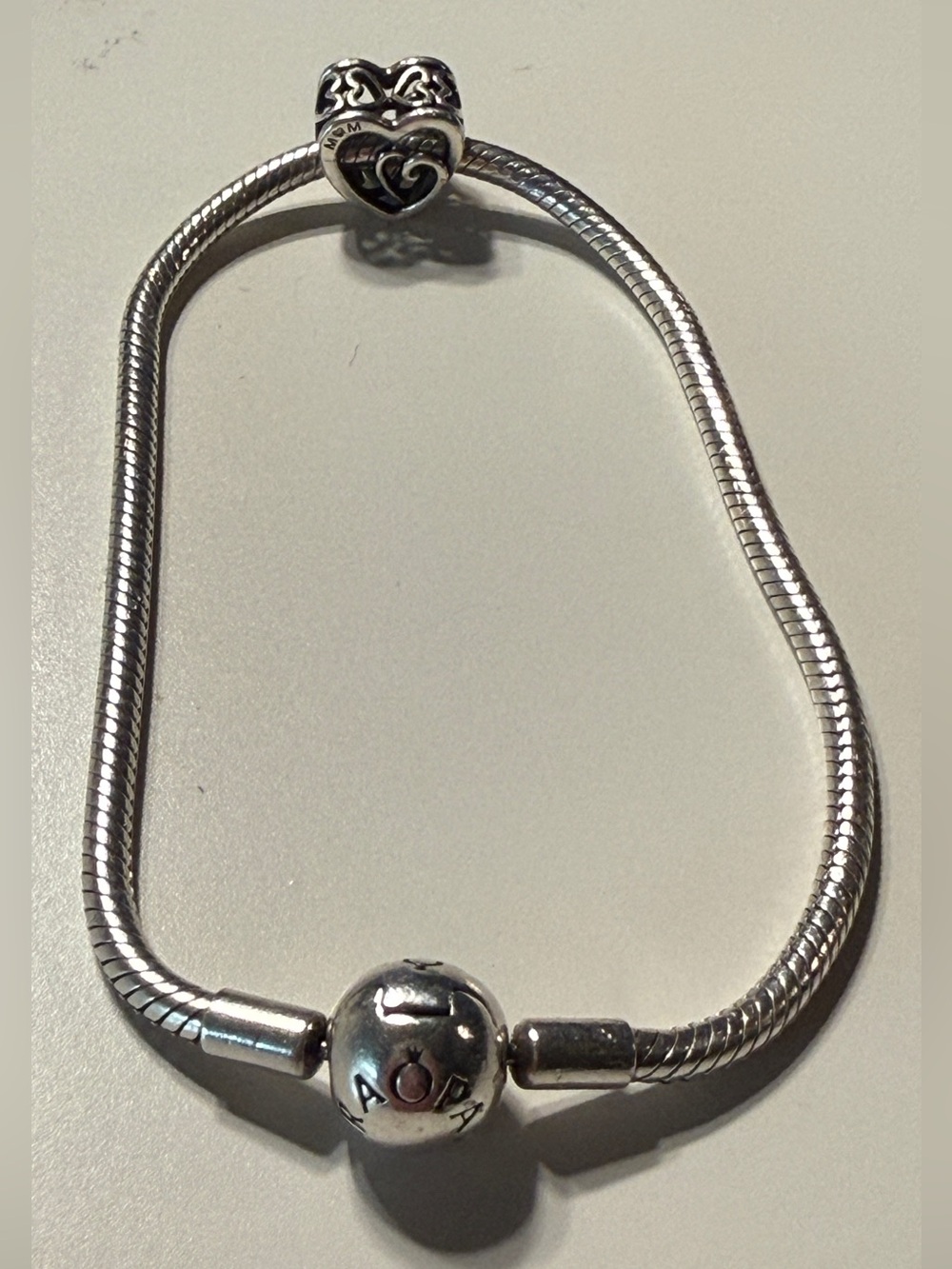 STERLING Pandora Snake Chain Bracelet-Sz 8”